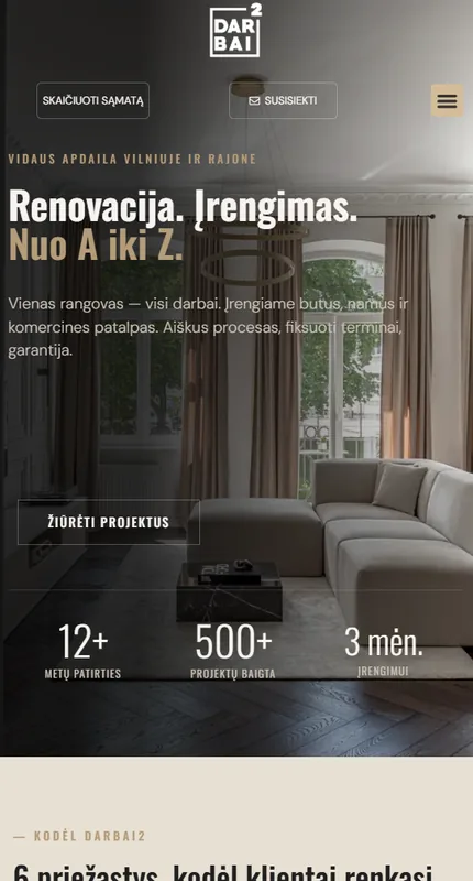 Darbai2 telefono ekrane