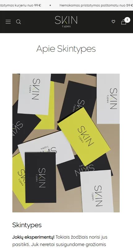 Skintypes telefono ekrane